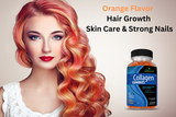 Collagen Gummies Orange Flavor with Biotin, Zinc & Vitamins - Hair Growth, Skin Care & Strong Nails, 60 ct