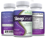 Sleep Great is Non-Habit Forming Sleep Aid - Special Blend with Melatonin, Ashwagandha, Lemon Balm Extract & more, 60 caps